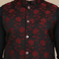 Embossed Nehru Jacket with Solid Kurta Set for Men ( JOKPWC 592B 4133 Maroon )