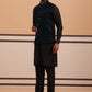 Luxury Velvet Nehru Jacket Paired with Solid Kurta Pyjama ( JOKPWC 592B 4144 B 4144Navy )