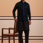 Luxury Velvet Nehru Jacket Paired with Solid Kurta Pyjama ( JOKPWC 592B 4144 B 4144Navy )