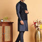 Men's Velvet Nehru Jacket With Solid Kurta Pyjama ( JOKPWC 592N 4118Navy )