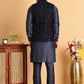 Men's Velvet Nehru Jacket With Solid Kurta Pyjama ( JOKPWC 592N 4118Navy )