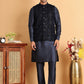 Men's Velvet Nehru Jacket With Solid Kurta Pyjama ( JOKPWC 592N 4118Navy )