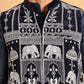 Men's Embroidered & Velvet Nehru Jacket With Solid Kurta Pyjama ( JOKPWC 592N 4119Navy )