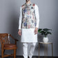 Men's Digital Print and Zari Work Nehru Jacket With Kurta Pyjama Set