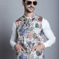 Men's Digital Print and Zari Work Nehru Jacket With Kurta Pyjama Set