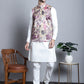Men's Digital Print and Zari Work Nehru Jacket With Kurta Pyjama Set