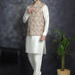 Men's Embroidred Nehru Jacket With Solid Kurta Pyjama ( JOKPWC 592W 4092Brown )