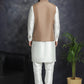 Men's Embroidred Nehru Jacket With Solid Kurta Pyjama ( JOKPWC 592W 4092Brown )
