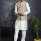Men's Embroidred Nehru Jacket With Solid Kurta Pyjama ( JOKPWC 592W 4092Brown )