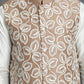 Men's Embroidred Nehru Jacket With Solid Kurta Pyjama ( JOKPWC 592W 4092Brown )