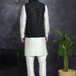 Men's Sequins and Embroidred Nehru Jacket With Solid Kurta Pyjama ( JOKPWC 592W 4093Black )