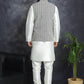 Men's Embroidred Nehru Jacket With Solid Kurta Pyjama ( JOKPWC 592W 4094Grey )