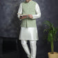 Men's Embroidred Nehru Jacket With Solid Kurta Pyjama ( JOKPWC 592W 4094Mehndi )