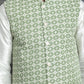 Men's Embroidred Nehru Jacket With Solid Kurta Pyjama ( JOKPWC 592W 4094Mehndi )