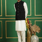 Men's Velvet Nehru Jacket With Solid Kurta Pyjama