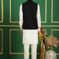 Men's Velvet Nehru Jacket With Solid Kurta Pyjama