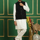 Men's Velvet Nehru Jacket With Solid Kurta Pyjama