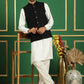 Men's Velvet Nehru Jacket With Solid Kurta Pyjama