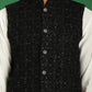 Men's Velvet Nehru Jacket With Solid Kurta Pyjama
