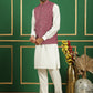Men's Velvet Nehru Jacket With Solid Kurta Pyjama