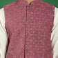 Men's Velvet Nehru Jacket With Solid Kurta Pyjama