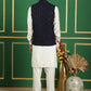 Men's Velvet Nehru Jacket With Solid Kurta Pyjama