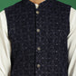 Men's Velvet Nehru Jacket With Solid Kurta Pyjama