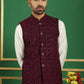 Men's Velvet Nehru Jacket With Solid Kurta Pyjama