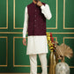 Men's Velvet Nehru Jacket With Solid Kurta Pyjama