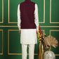 Men's Velvet Nehru Jacket With Solid Kurta Pyjama