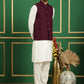 Men's Velvet Nehru Jacket With Solid Kurta Pyjama