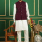Men's Velvet Nehru Jacket With Solid Kurta Pyjama