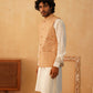 Embroidered Nehru Jacket With Solid Kurta Pyjama Set ( JOKPWC 592W 4104Brown )