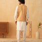 Embroidered Nehru Jacket With Solid Kurta Pyjama Set ( JOKPWC 592W 4104Brown )