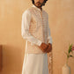 Embroidered Nehru Jacket With Solid Kurta Pyjama Set