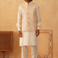 Embroidered Nehru Jacket With Solid Kurta Pyjama Set