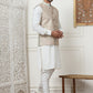 Embroidered Nehru Jacket With Solid Kurta Pyjama Set