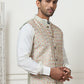 Embroidered With Sequin Silk Blend Nehru Jacket
