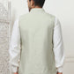Embroidered With Sequin Silk Blend Nehru Jacket