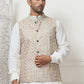 Embroidered With Sequin Silk Blend Nehru Jacket