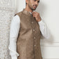 Embroidered Nehru Jacket With Solid Kurta Pyjama Set
