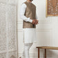 Embroidered Nehru Jacket With Solid Kurta Pyjama Set