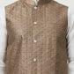 Embroidered Nehru Jacket With Solid Kurta Pyjama Set