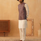 Embroidered Nehru Jacket With Solid Kurta Pyjama Set ( JOKPWC 592W 4105Purple )