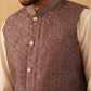 Embroidered Nehru Jacket With Solid Kurta Pyjama Set ( JOKPWC 592W 4105Purple )