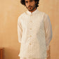 Embroidered Nehru Jacket With Solid Kurta Pyjama Set