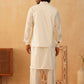 Embroidered Nehru Jacket With Solid Kurta Pyjama Set