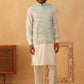 Embroidered Nehru Jacket With Solid Kurta Pyjama Set