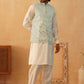 Embroidered Nehru Jacket With Solid Kurta Pyjama Set