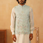Embroidered Nehru Jacket With Solid Kurta Pyjama Set
